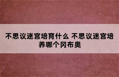 不思议迷宫培育什么 不思议迷宫培养哪个冈布奥